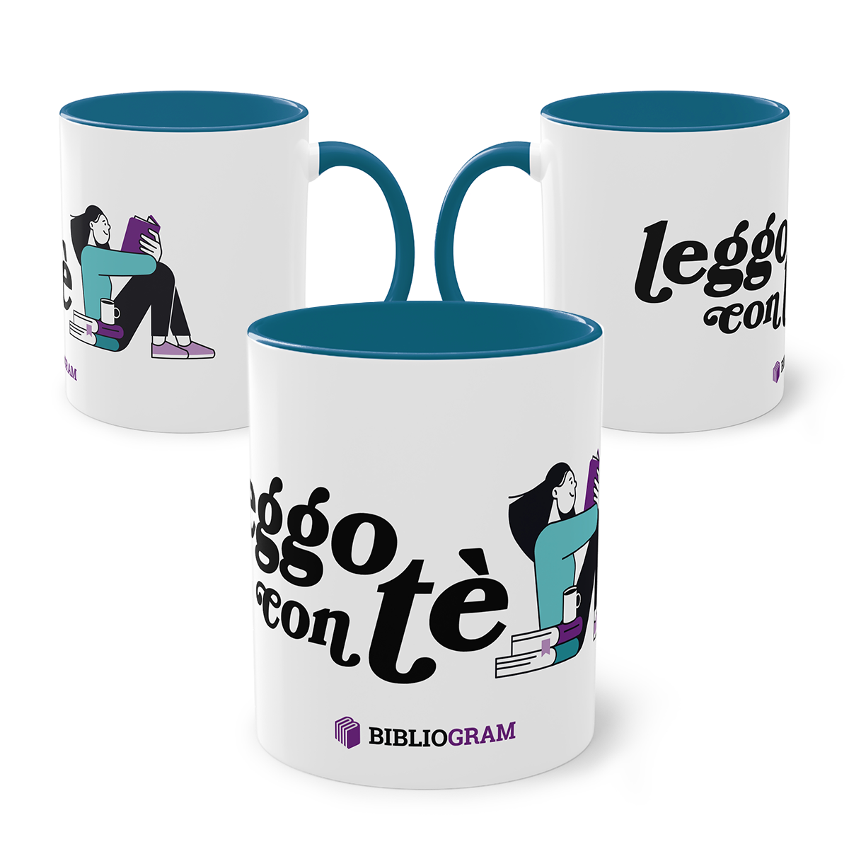 Tazza in ceramica "Leggo con tè"